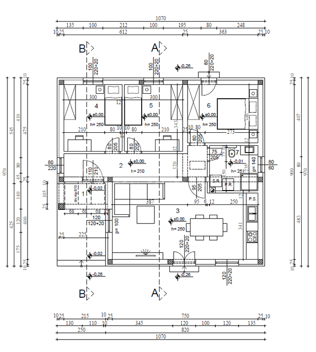 Žminj, Cere – građevinsko zemljište 545 m² s građevinskom dozvolom — tlocrt 2