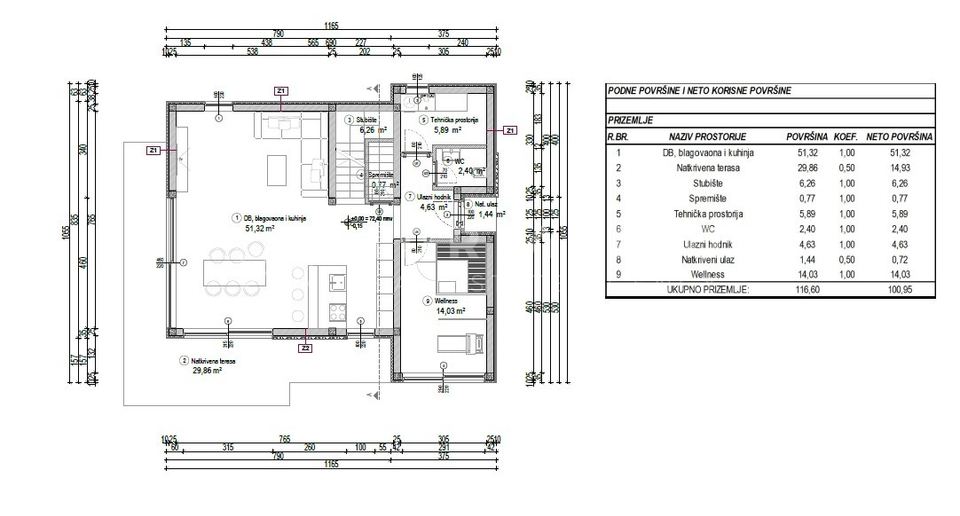 Poreč, Istria – Luxury Villa with Pool and Sea View — floor plan 1