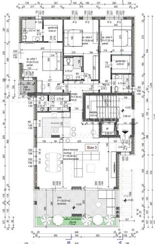 Rovigno, centro, lussuoso appartamento in un nuovo edificio — planimetria 1