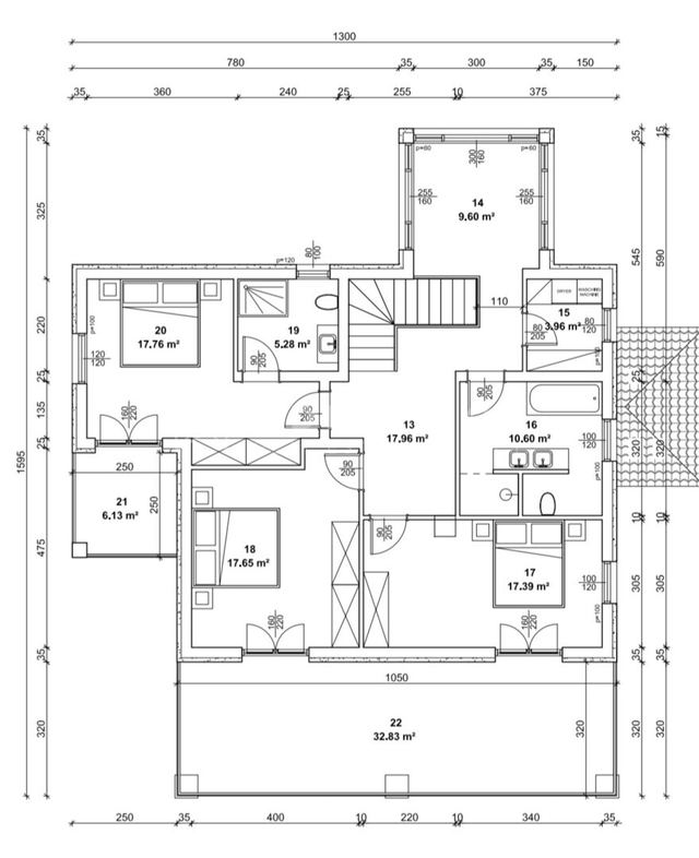 Žminj, Istrien – Baugrundstück mit Hausprojekt mit Pool — Grundriss 3